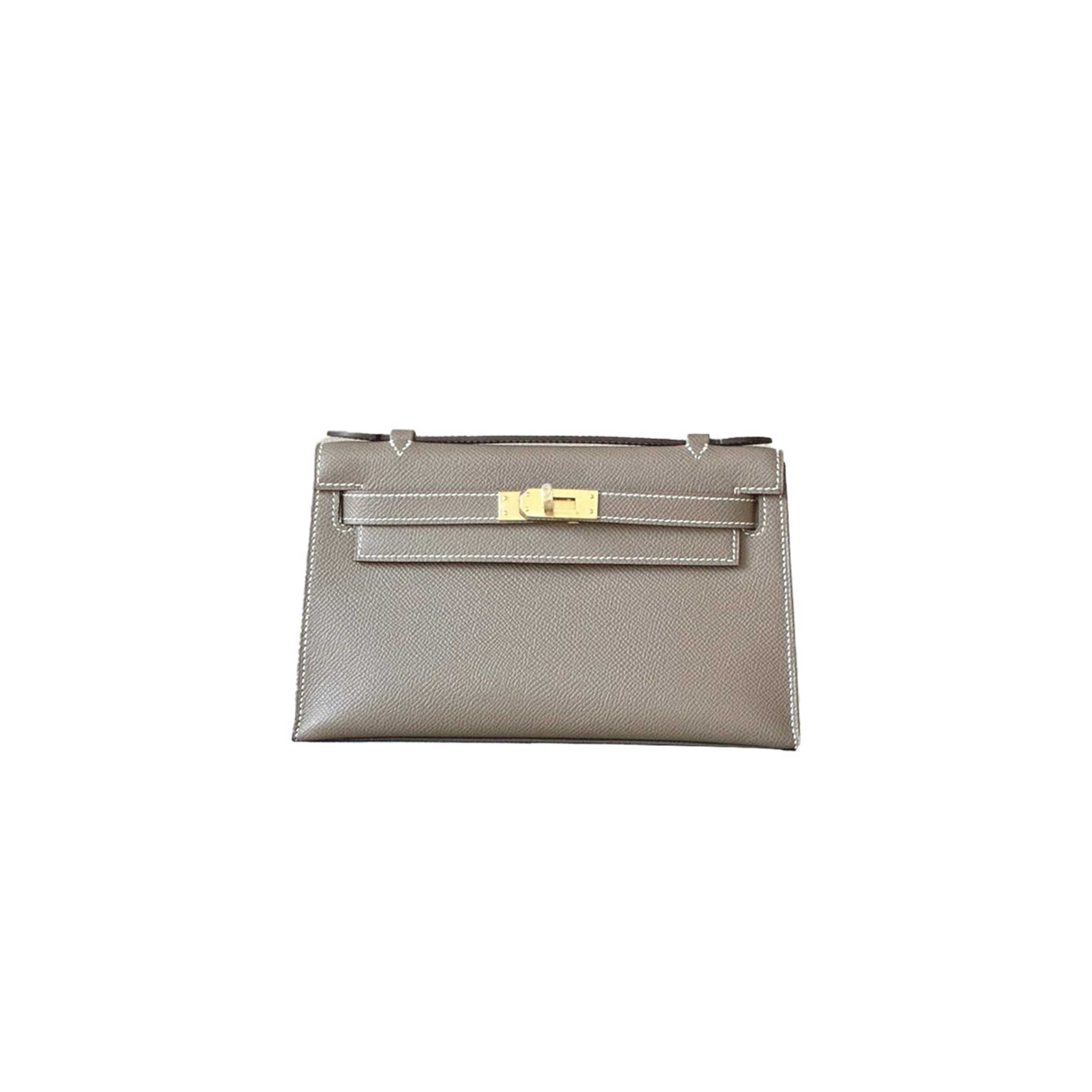 HERMES MINI KELLY EPSOM CK18 ETOUPE ELEPHANT GRAY (22*14*7cm) 